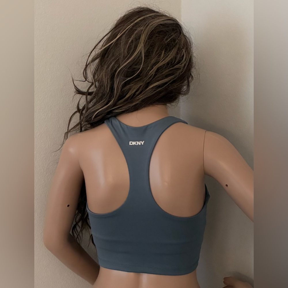 DKNY Women's Racerback Sports Bra in Slate Blue